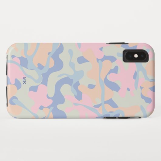 Pastel Camo Pattern Monogramed Case-Mate iPhone Case (Achterkant (horizontaal))