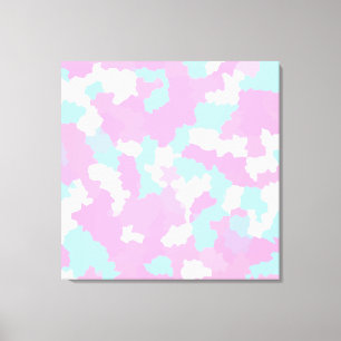 Pastel Camouflage Abstract kunstpatroon Canvas Afdruk