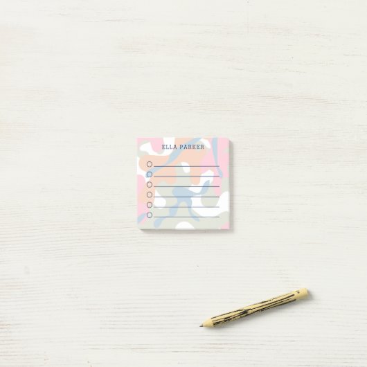 Pastel Camouflage om lijst te doen Post-it® Notes (Op bureau)