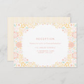Pastel Candy Bloemen Bruiloftsreceptiekaart Kaart (Voorkant / Achterkant)