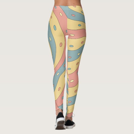 Pastel Candy Swirl Pattern with Sprinkles Leggings (Achterkant)