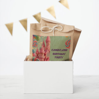 Pastel Candyland 3e verjaardag favoriettasjes Bedankzakje