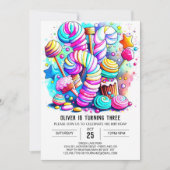 Pastel Candyland Afdrukbare Verjaardag Kaart (Voorkant)