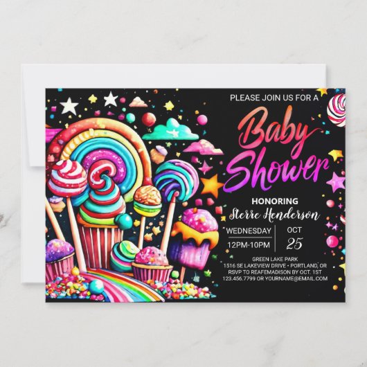 Pastel Candyland Baby shower Kaart (Voorkant)