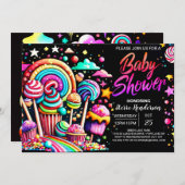 Pastel Candyland Baby shower Kaart (Voorkant / Achterkant)
