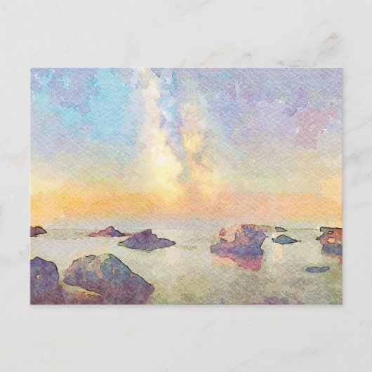 *~ Pastel Cannelle Beach Italia Italië Zonsonderga Briefkaart (Voorkant)