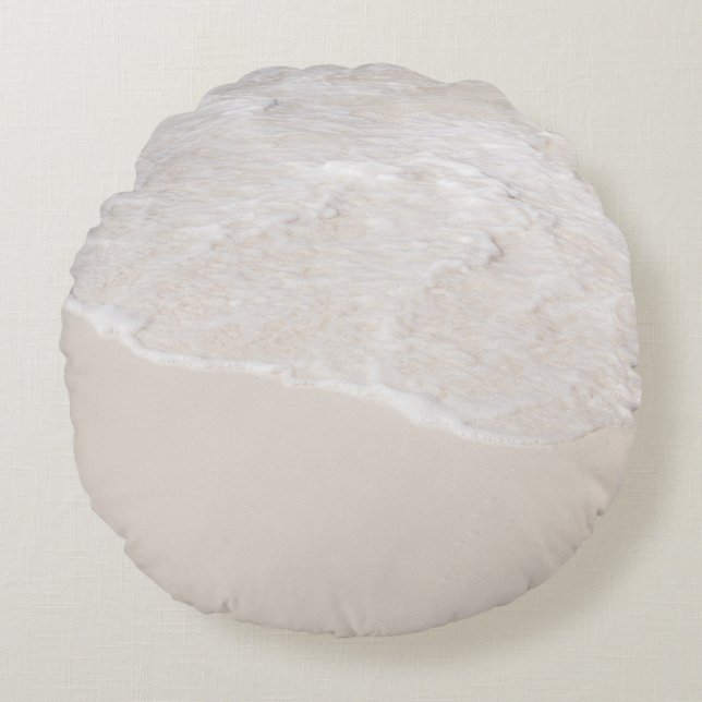 Pastel Caribische Zee Rust 1 Rond Kussen (Voorkant)