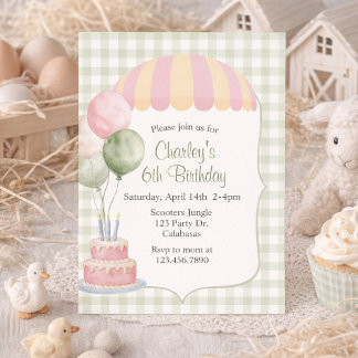Pastel Carnival Birthday | Vintage | Gingham Kaart