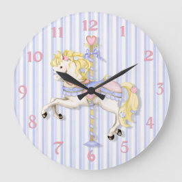 Pastel Carousel Pony Grote Klok