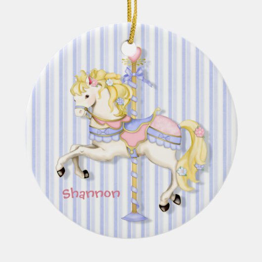 Pastel Carousel Pony Keramisch Ornament (Voorkant)