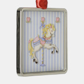 Pastel Carousel Pony Metalen Ornament (Rechts)