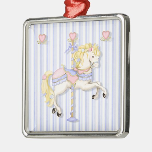 Pastel Carousel Pony Metalen Ornament (Links)