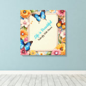 Pastel Cartoon Butterflies Canvas Poster – Cute Afdruk (Insitu (Houten vloer))