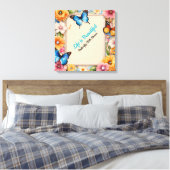 Pastel Cartoon Butterflies Canvas Poster – Cute Afdruk (Insitu (Slaapkamer))