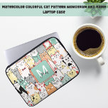 Pastel Cartoon Schattige Katten Naam Monogram Laptop Sleeve<br><div class="desc">Voeg wat katachtig plezier toe aan uw werkruimte met deze grillige laptophoes met een levendig waterverf kattenpatroon. Perfect voor liefhebbers van huisdieren en kattenliefhebbers. Een geweldig cadeau voor elke kattenmoeder of -vader in je leven!</div>