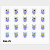 Pastel Cartoon Uil Sticker (Vel)