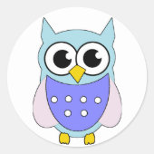 Pastel Cartoon Uil Sticker (Voorkant)
