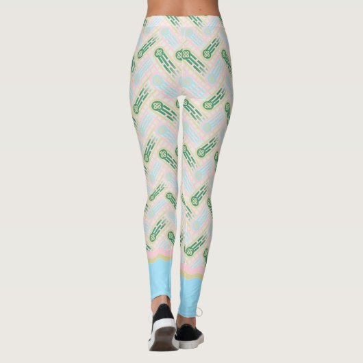 Pastel Casablabca Leggings – Retro Modern Pattern (Achterkant)