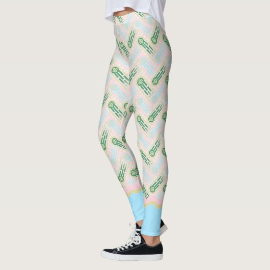 Pastel Casablabca Leggings – Retro Modern Pattern (Links)