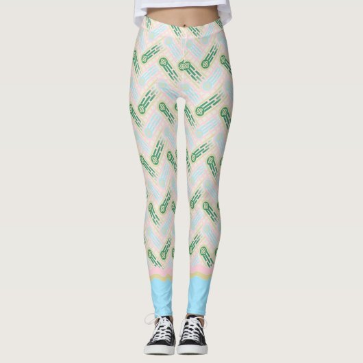 Pastel Casablabca Leggings – Retro Modern Pattern (Voorkant)