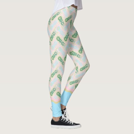 Pastel Casablabca Leggings – Retro Modern Pattern (Rechts)