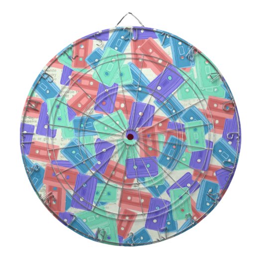 Pastel Cassettebandjes - jaren 90 esthetische muzi Dartbord (Voorkant)