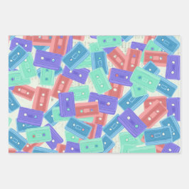 Pastel Cassettebandjes - jaren 90 esthetische muzi Inpakpapier Vel