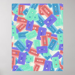 Pastel Cassettebandjes - jaren 90 esthetische muzi Poster