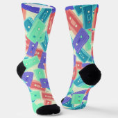 Pastel Cassettebandjes - jaren 90 esthetische muzi Sokken (Gebogen)