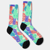 Pastel Cassettebandjes - jaren 90 esthetische muzi Sokken (Rechts)