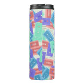 Pastel Cassettebandjes - jaren 90 esthetische muzi Thermosbeker (Achterkant)