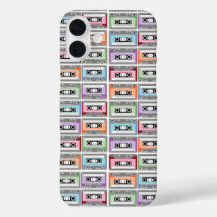Pastel Cassettebandjes Retro Patroon iPhone 16 Plus Hoesje