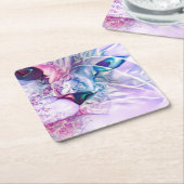 Pastel Cat Dreamscape Kartonnen Onderzetters (Schuin)