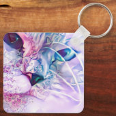 Pastel Cat Dreamscape Sleutelhanger (Achterkant)