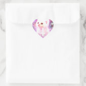 Pastel Cat hartvormige Sticker (Tas)