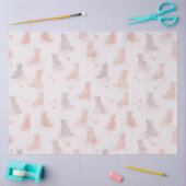 Pastel Cats and Hearts Tissue Paper Tissuepapier (Craft)