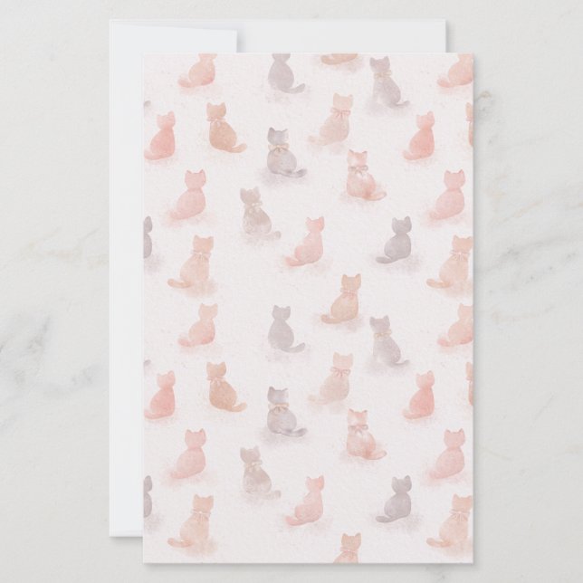 Pastel Cats Pattern Paper Sheet (Voorkant)
