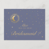 Pastel Celestial Crescent Gold Moon Briefkaart (Voorkant)