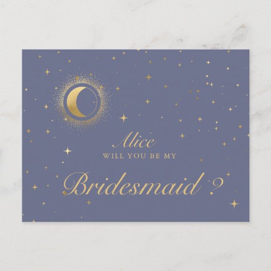 Pastel Celestial Crescent Gold Moon Briefkaart (Voorkant)
