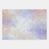 Pastel Celestial Crescent Moon & Star - 3 x Inpakpapier Vel (Voorkant 3)