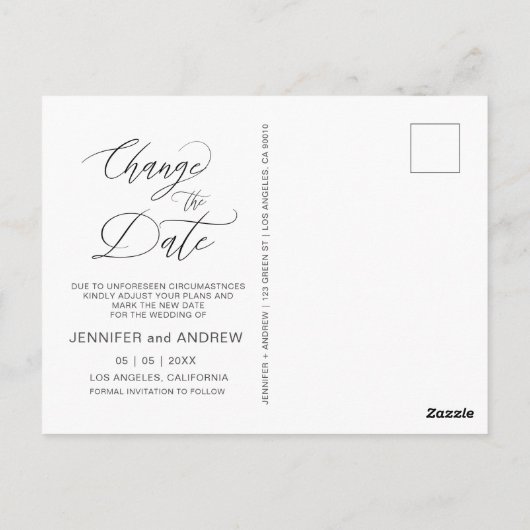 Pastel Celestial Crescent Moon Verander de datum Briefkaart (Achterkant)