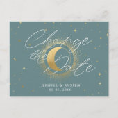 Pastel Celestial Crescent Moon Verander de datum Briefkaart (Voorkant)