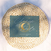 Pastel Celestial Crescent Moon Verander de datum Briefkaart