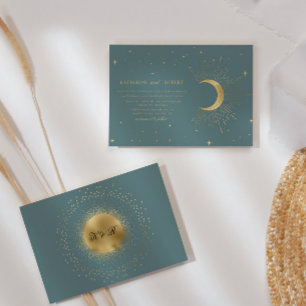 Pastel Celestial Gold bruiloft uitnodiging