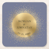 Pastel Celestial Gold Moon Sterren Kartonnen Onderzetters (Voorkant)