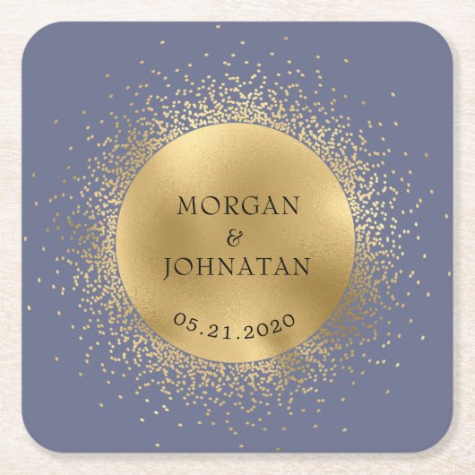 Pastel Celestial Gold Moon Sterren Kartonnen Onderzetters (Voorkant)