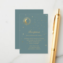 Pastel Celestial Gold Receptie Behuizing Kaart