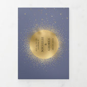 Pastel Celestial Gold Tri-Fold bruiloft uitnodigin Drieluik Uitnodiging (Cover)