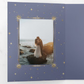 Pastel Celestial Gold Tri-Fold bruiloft uitnodigin Drieluik Uitnodiging (Binnenzijde eerst)