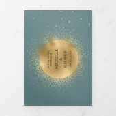 Pastel Celestial Gold Tri-Fold bruiloft uitnodigin Drieluik Uitnodiging (Cover)